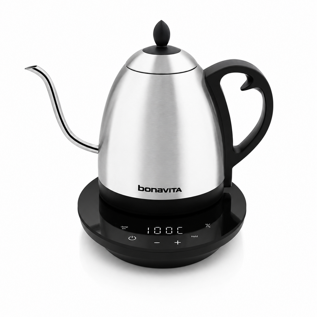 Bonavita Cosmopolitan 1.0L Gooseneck Kettle | Precision Temperature Electric Kettle for Coffee and Tea | Light & Hope Coffee & Tea Co.
