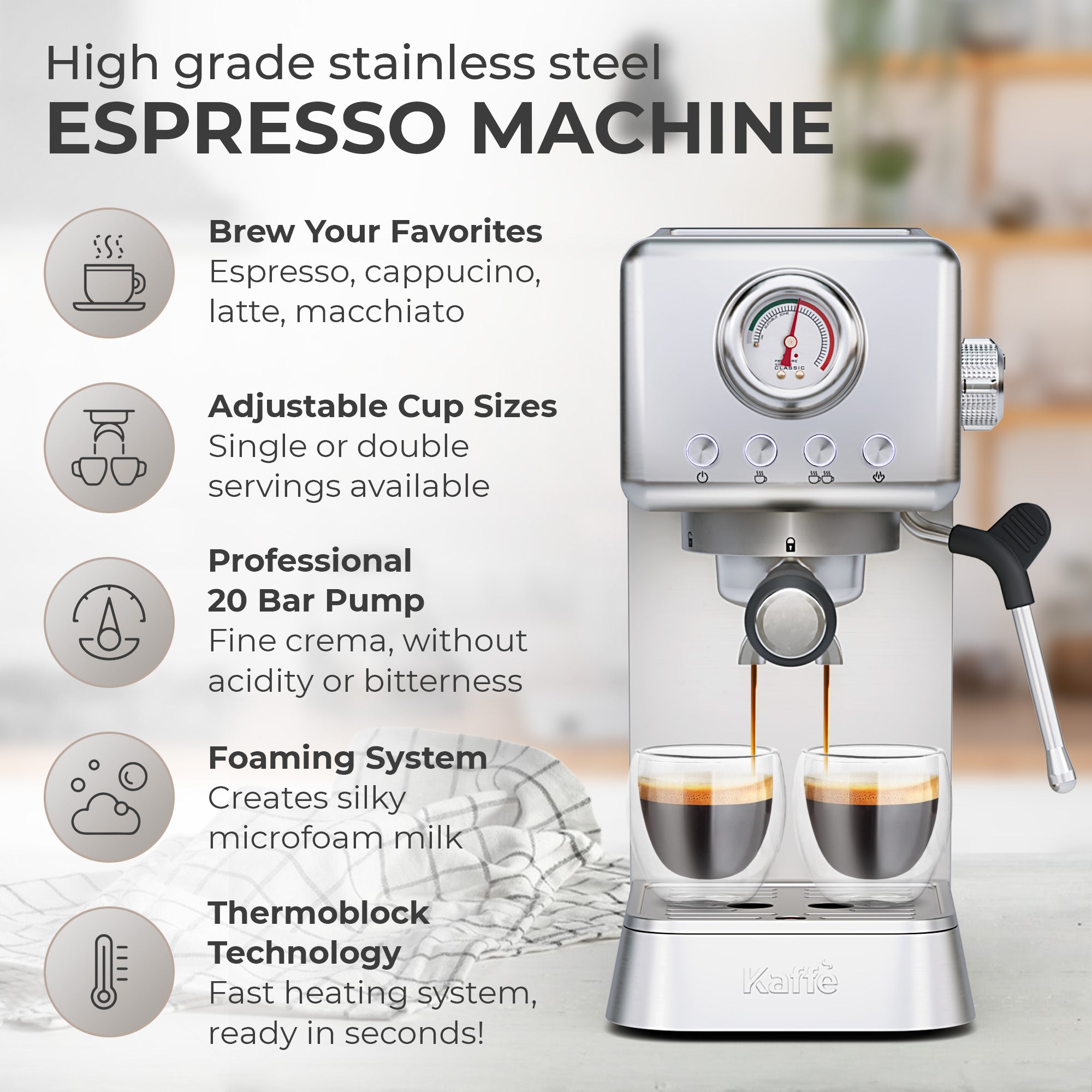 Espresso Machine with Milk Frother