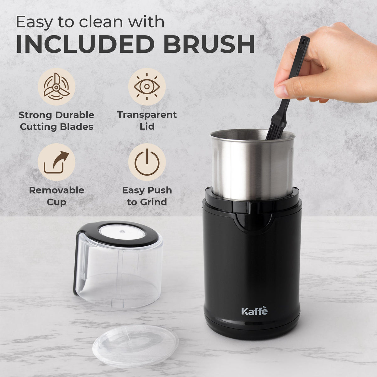Compact Blade Coffee Grinder with Removable Cup - Coffee Grinders | Light & Hope Coffee
