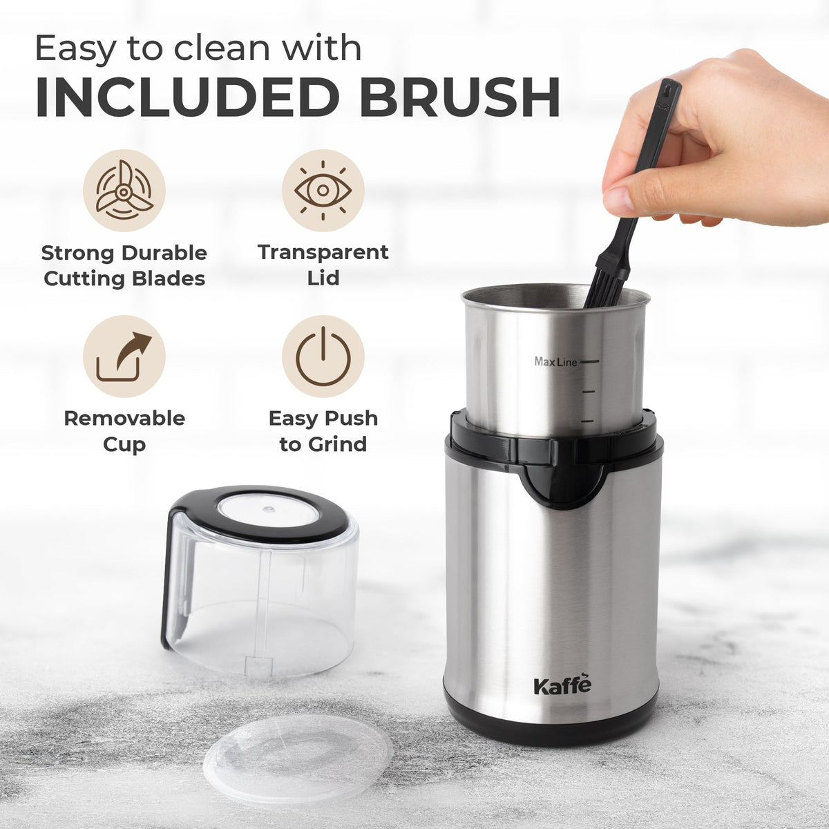Blade Coffee Grinder with Removable Cup - Coffee Grinders | Light & Hope Coffee