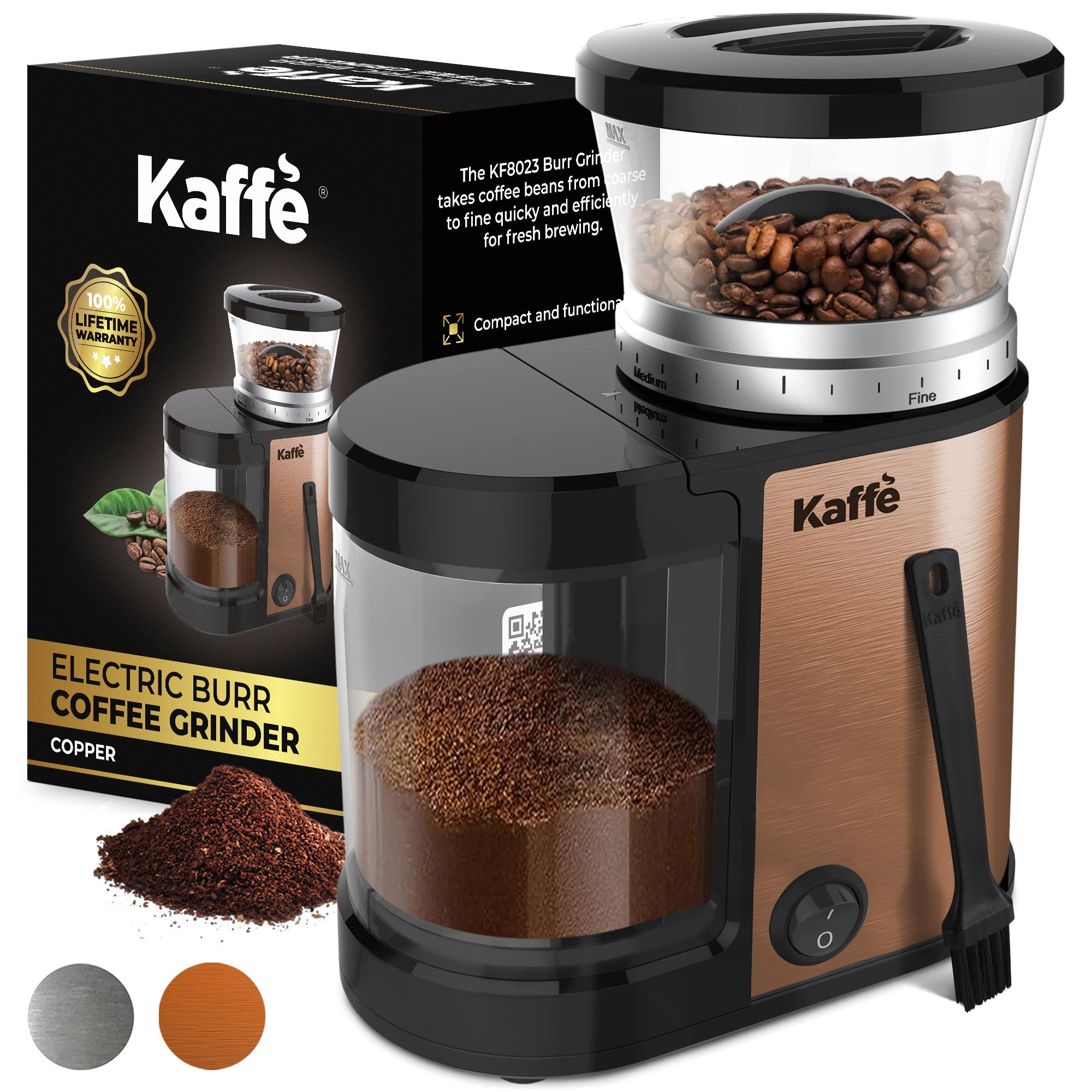 Pro Burr Grinder Close-Up | High-Precision Burrs with Wide Grind Range | Light & Hope Coffee & Tea Co.