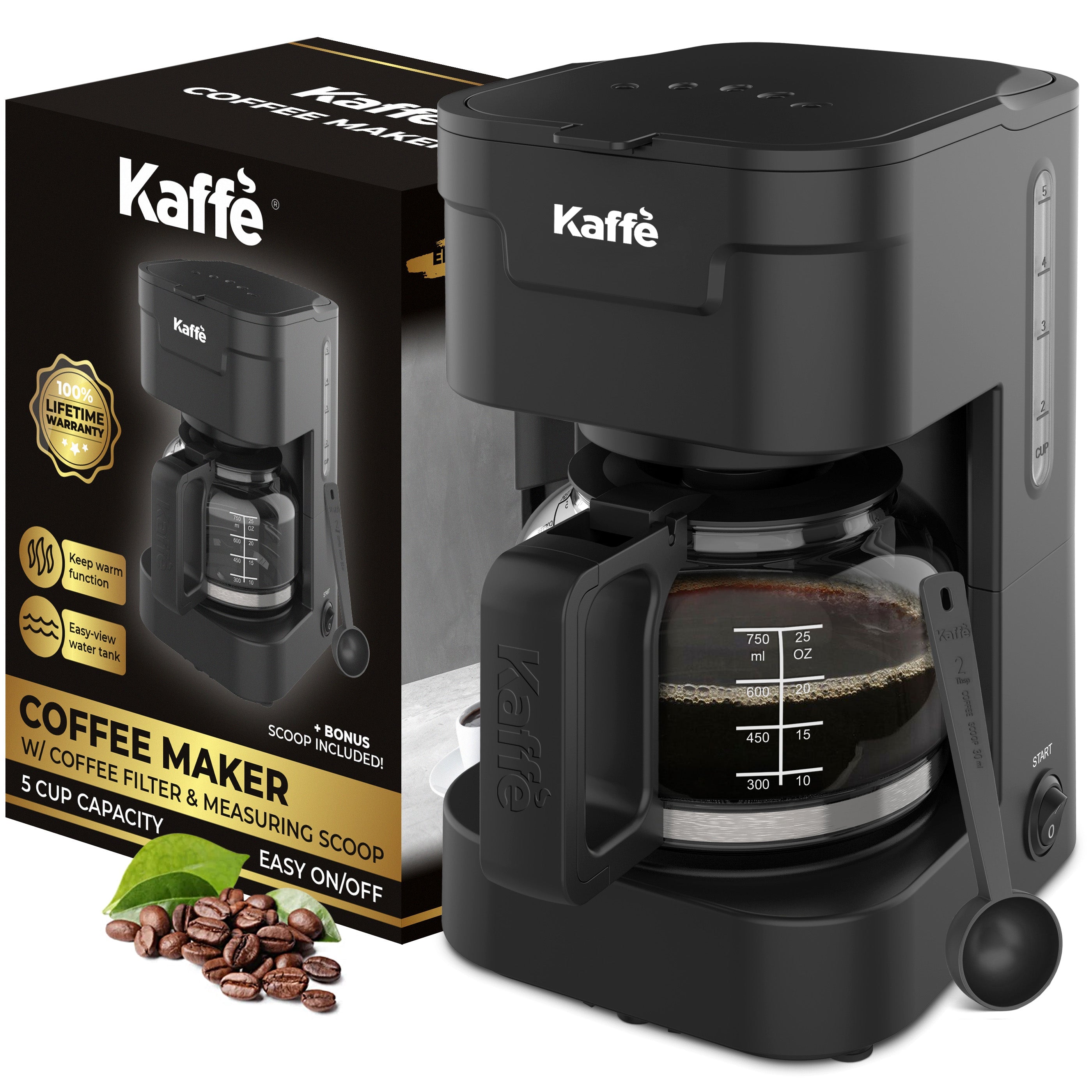5-Cup Coffee Maker with Scoop