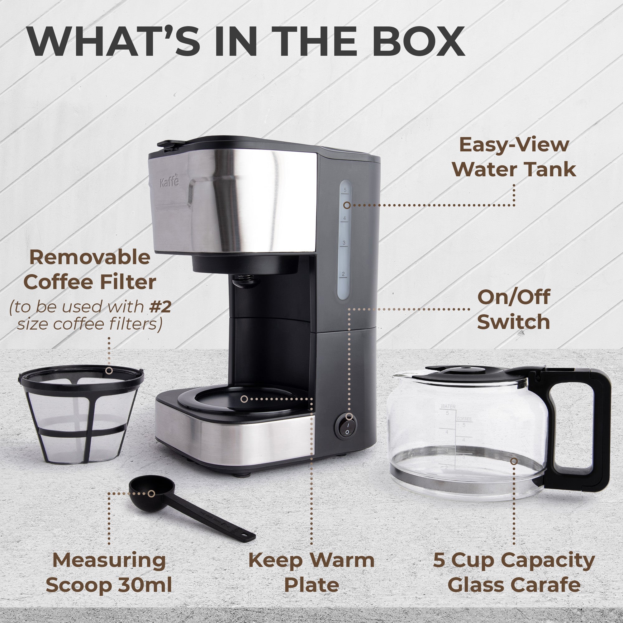 5-Cup Coffee Maker with Scoop (Classic)