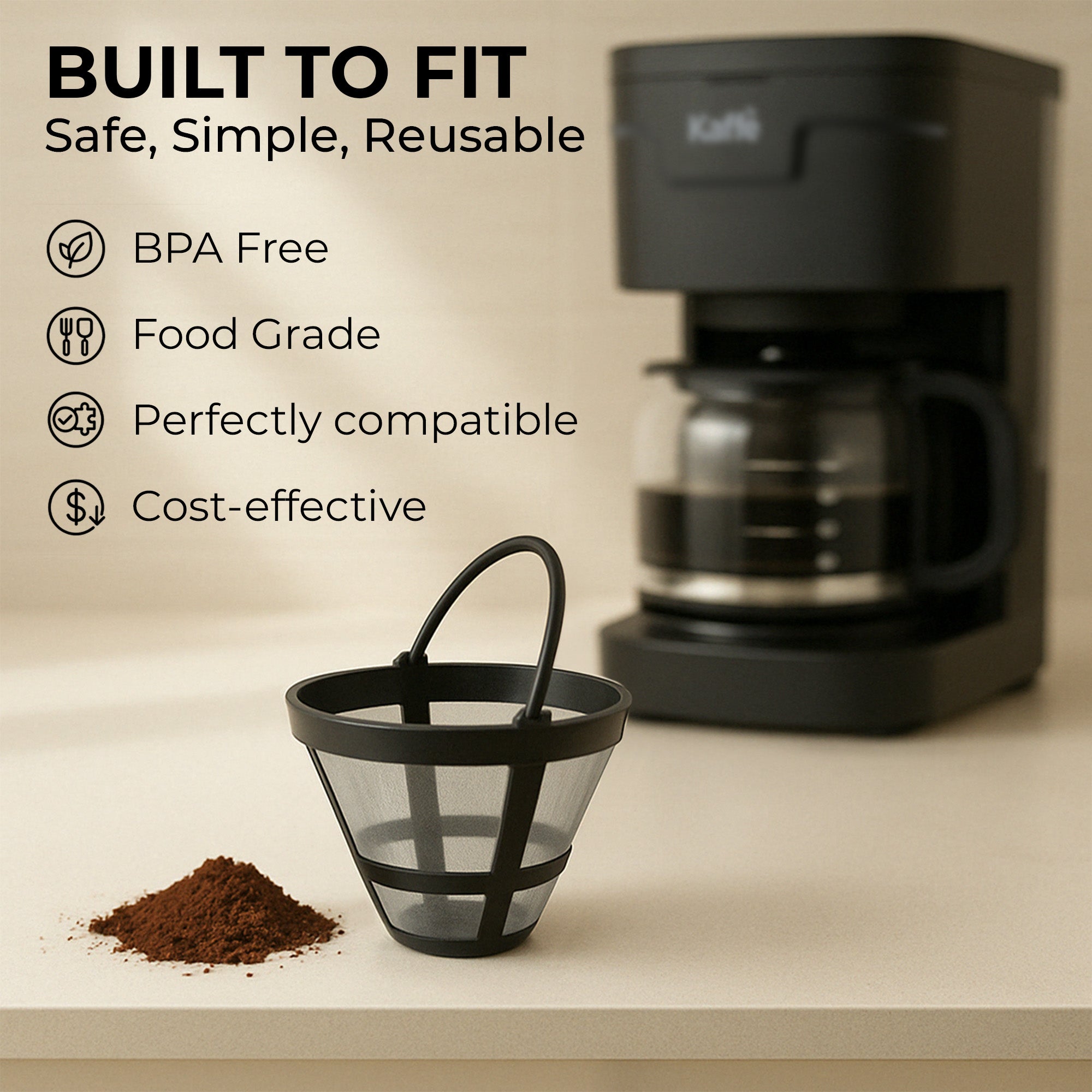 Universal Replacement Coffee Filter for 5-Cup Coffee Makers