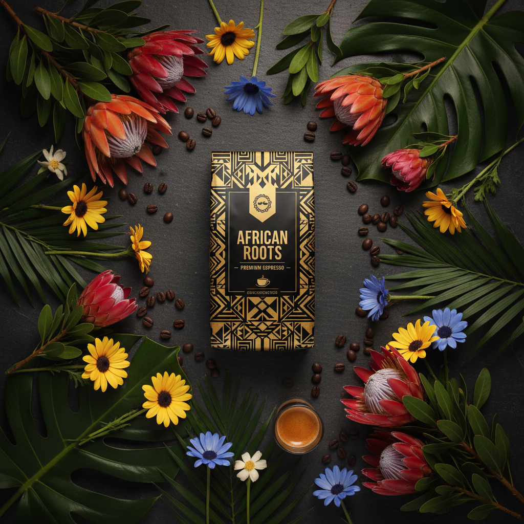African Espresso Flat Lay