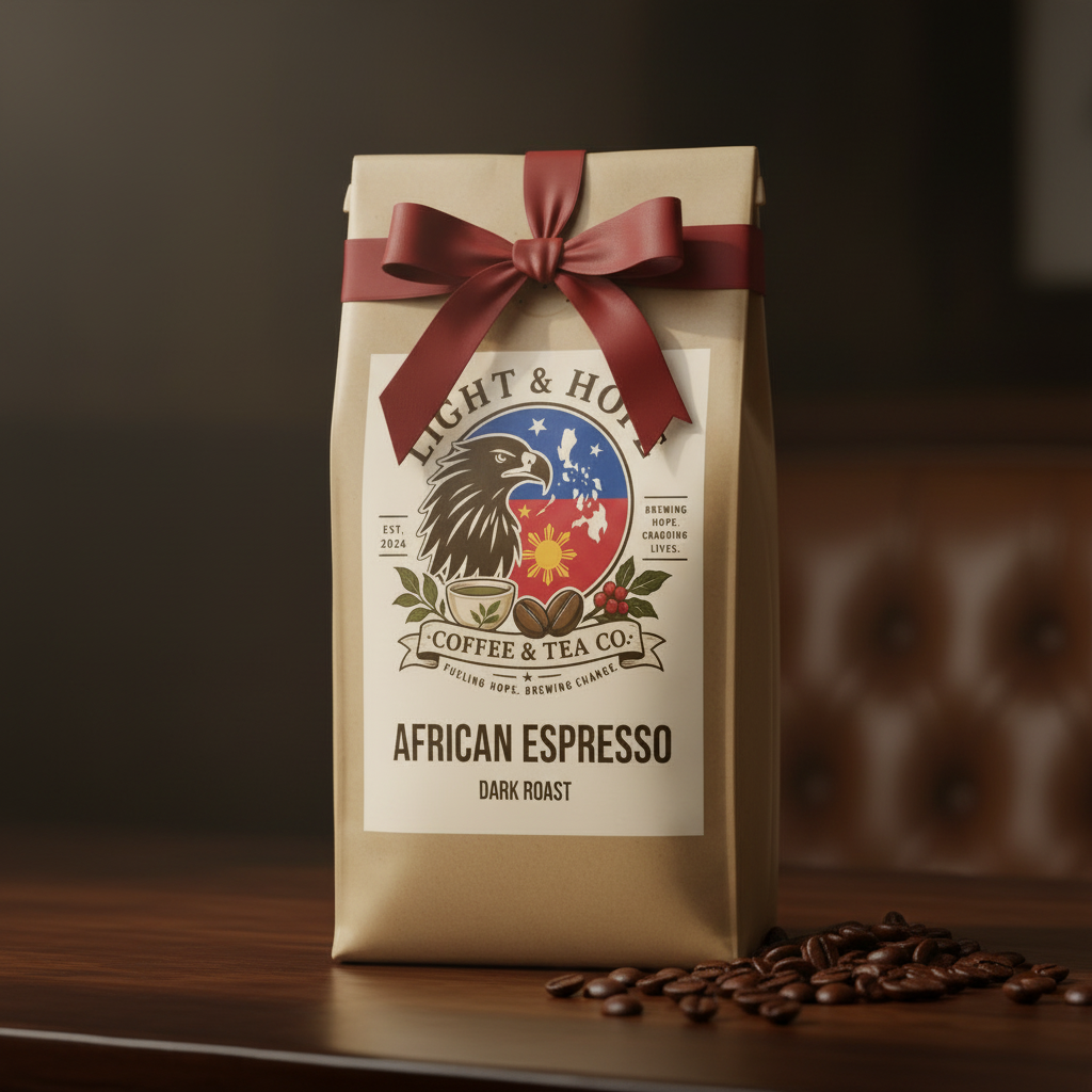 Light & Hope Coffee & Tea Co. African Espresso coffee bag