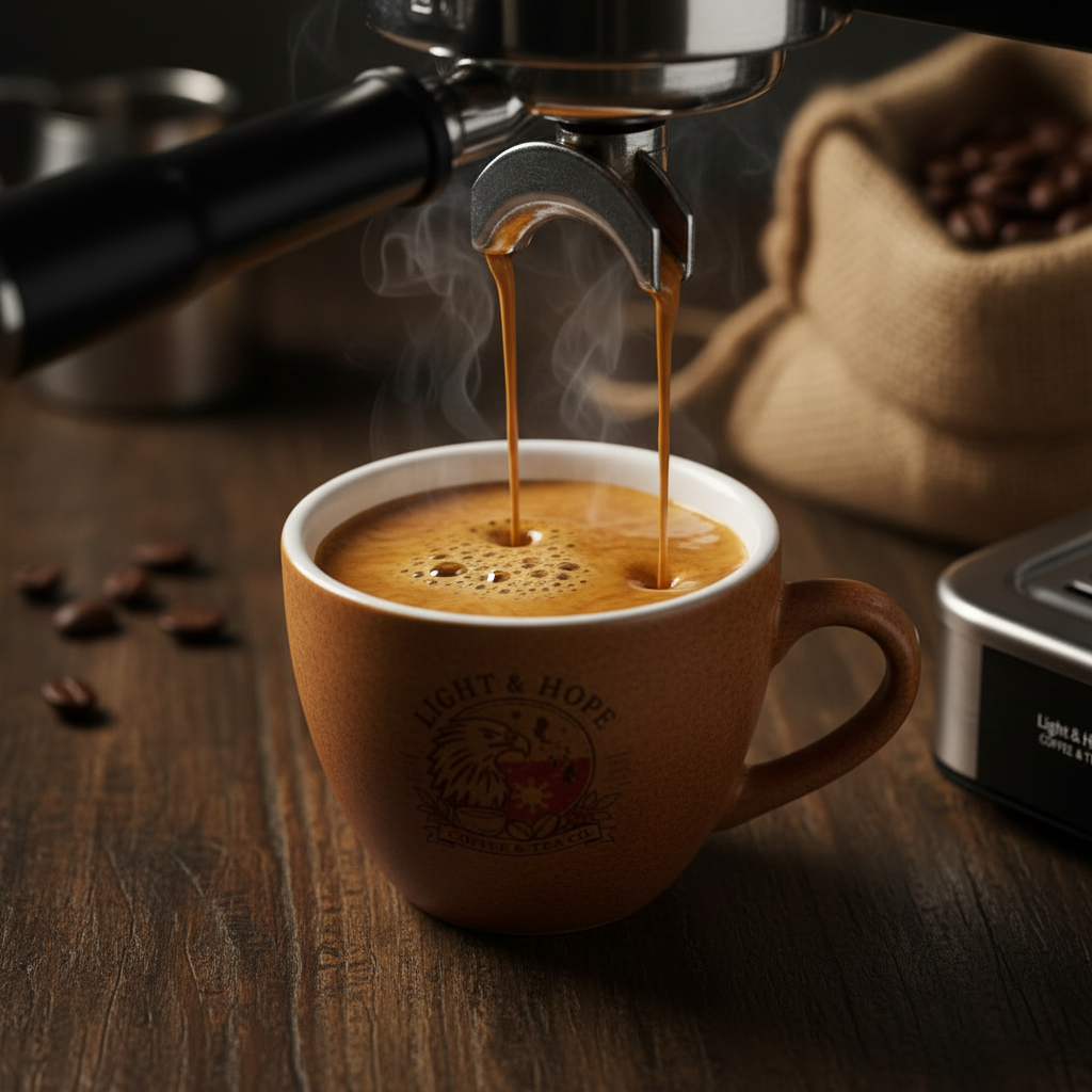 Light & Hope Coffee & Tea Co. African Espresso coffee bag