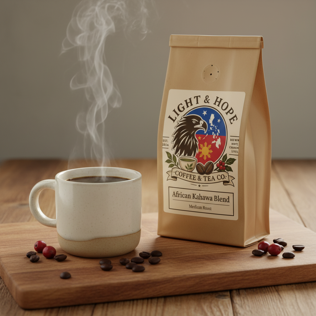 Light & Hope Coffee & Tea Co. African Kahawa Blend coffee bag