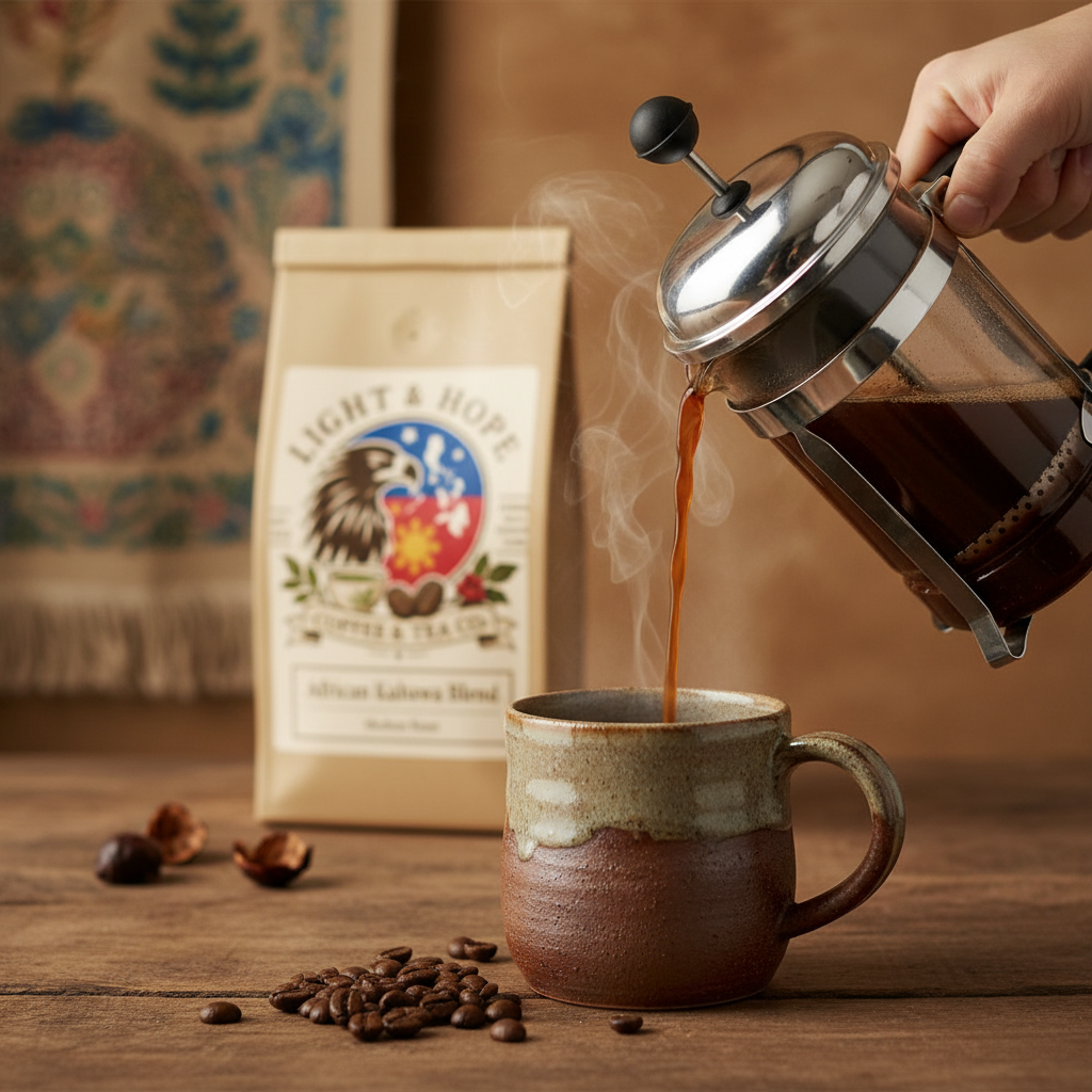 Light & Hope Coffee & Tea Co. African Kahawa Blend coffee bag