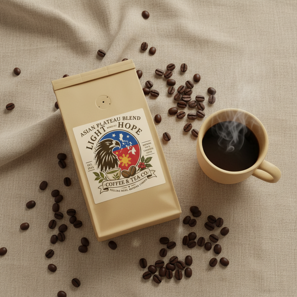 Light & Hope Coffee & Tea Co. Asian Plateau Blend coffee bag