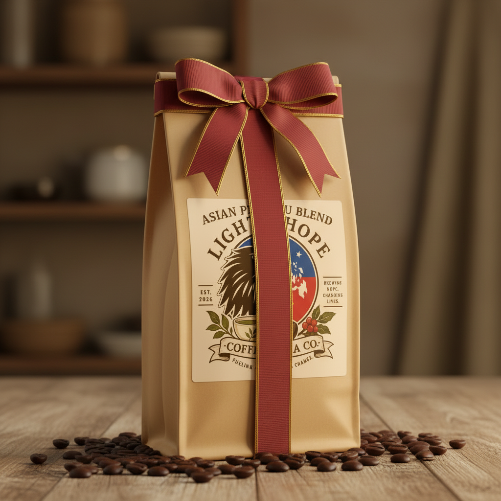 Light & Hope Coffee & Tea Co. Asian Plateau Blend coffee bag