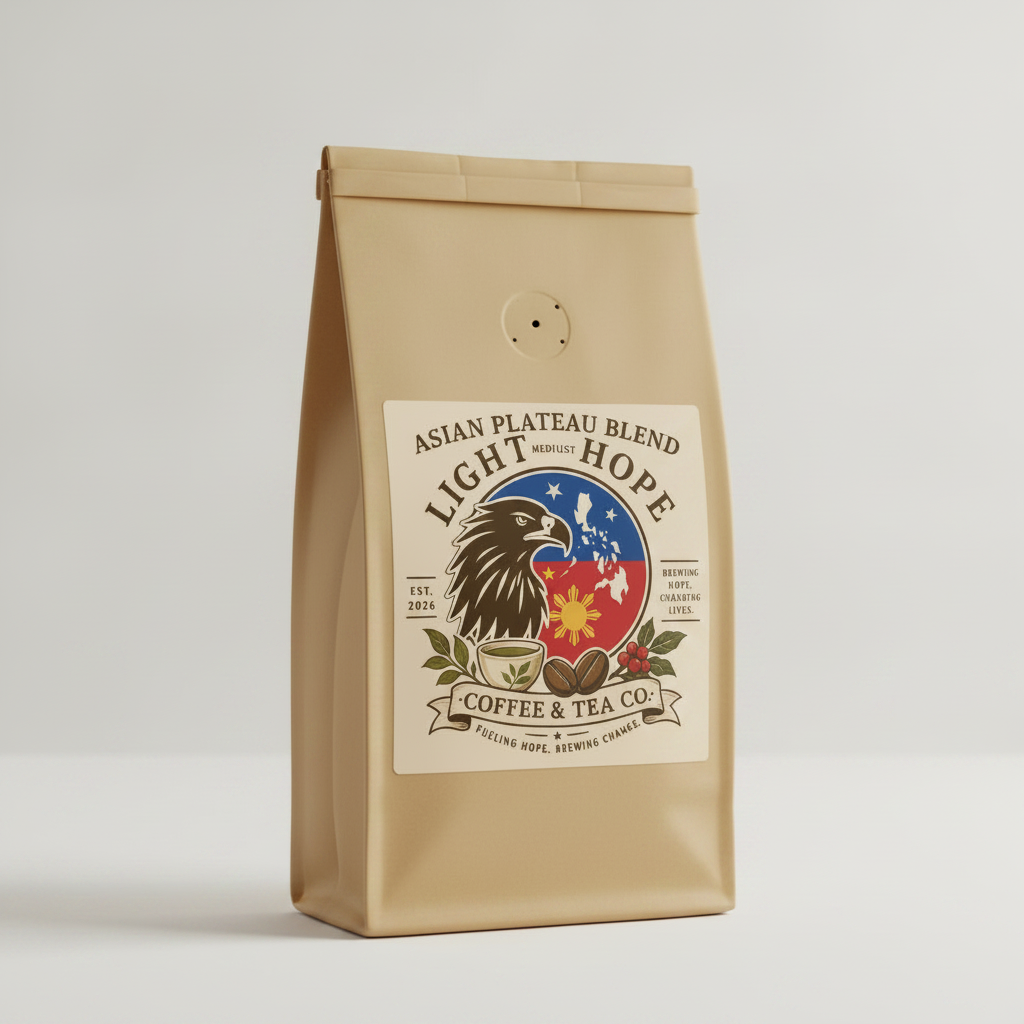 Light & Hope Coffee & Tea Co. Asian Plateau Blend coffee bag