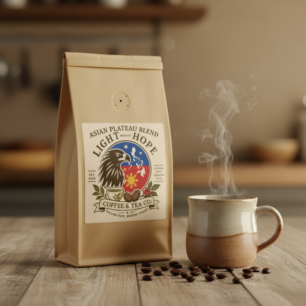 Light & Hope Coffee & Tea Co. Asian Plateau Blend coffee bag