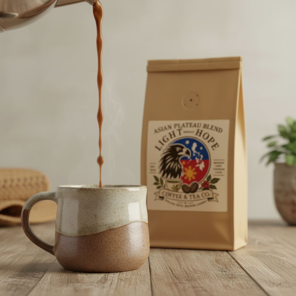Light & Hope Coffee & Tea Co. Asian Plateau Blend coffee bag