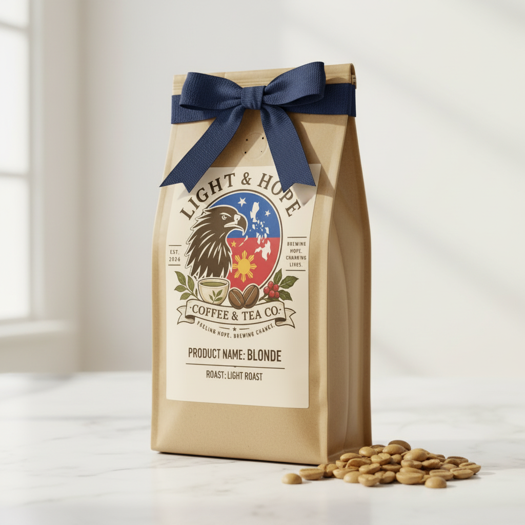 Light & Hope Coffee & Tea Co. Blonde coffee bag
