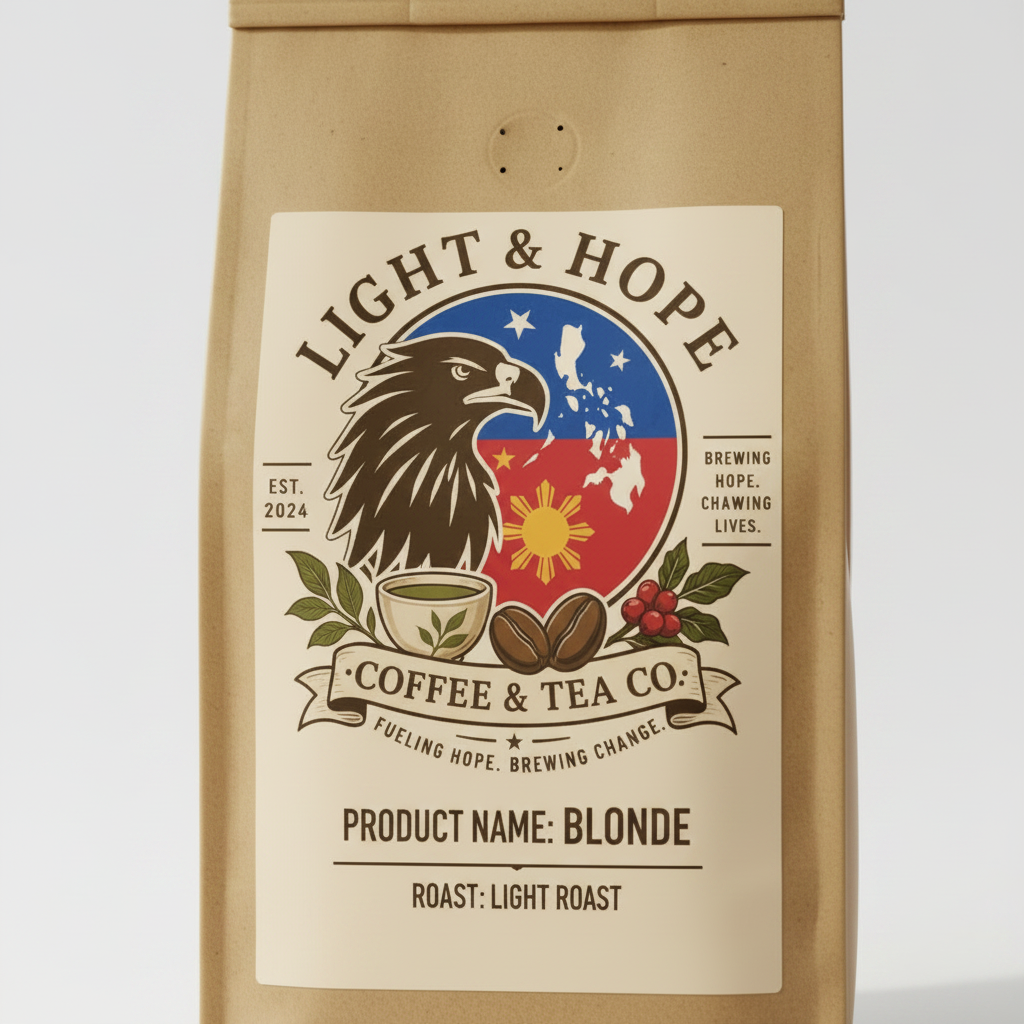 Light & Hope Coffee & Tea Co. Blonde coffee bag