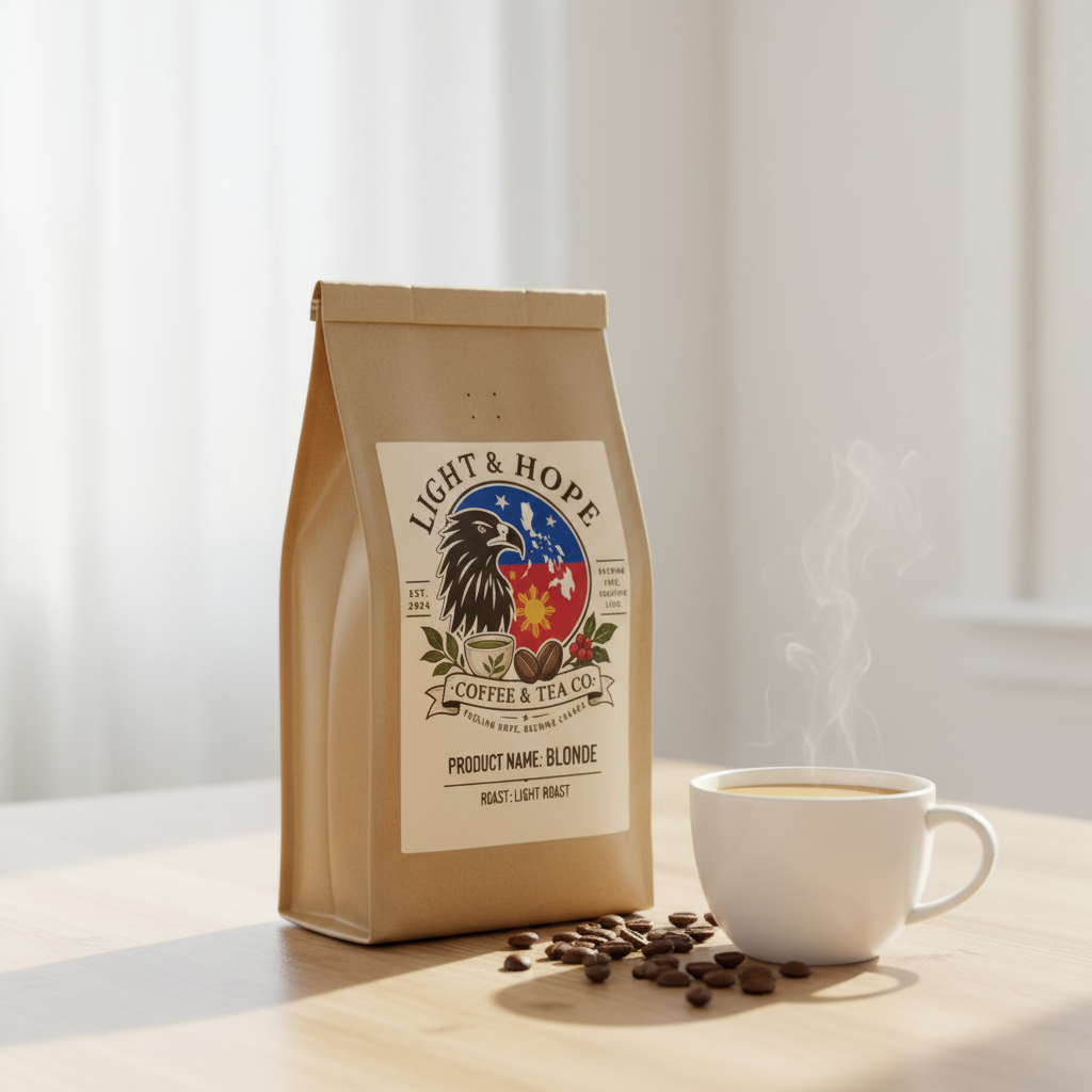 Light & Hope Coffee & Tea Co. Blonde coffee bag