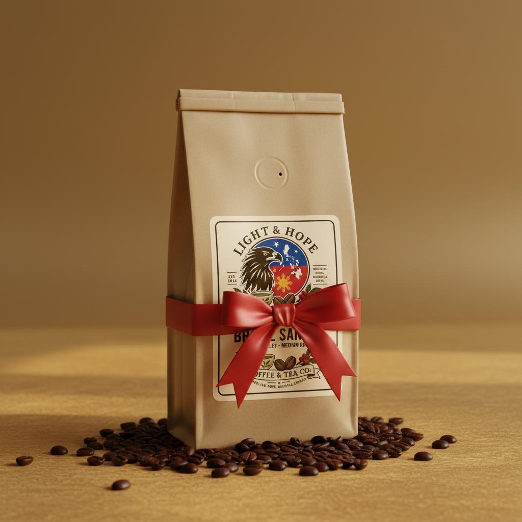 Light & Hope Coffee & Tea Co. Brazil Santos Golden Valley coffee bag