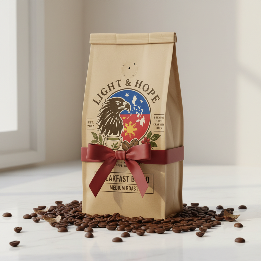 Light & Hope Coffee & Tea Co. Breakfast Blend coffee bag