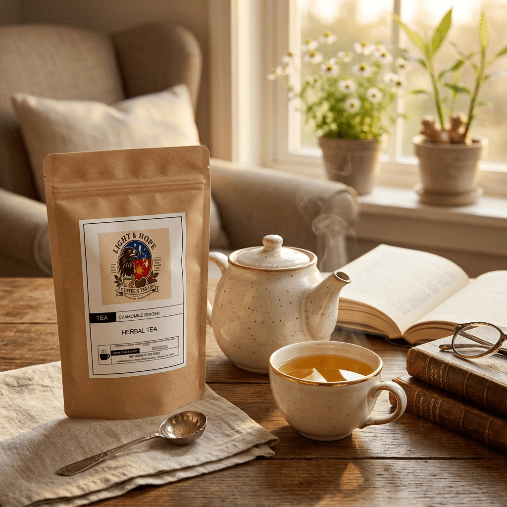 Chamomile Ginger Herbal Tea - Loose Leaf, 3 oz - Tea > Herbal Tea | Light & Hope Coffee