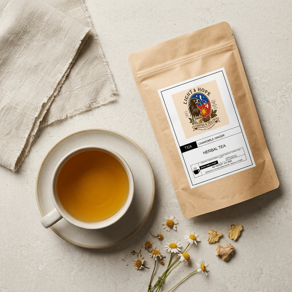 Chamomile Ginger Herbal Tea - Loose Leaf, 3 oz - Tea > Herbal Tea | Light & Hope Coffee