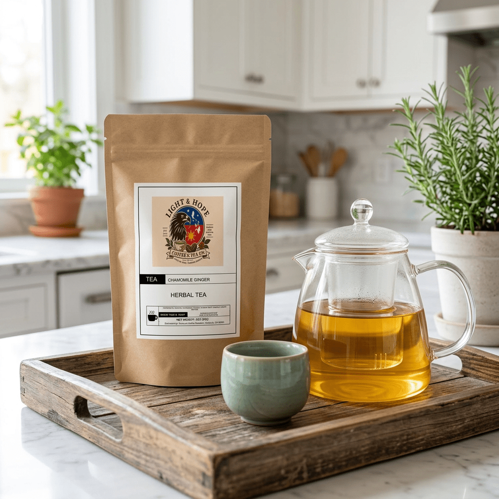 Chamomile Ginger Herbal Tea - Loose Leaf, 3 oz - Tea > Herbal Tea | Light & Hope Coffee