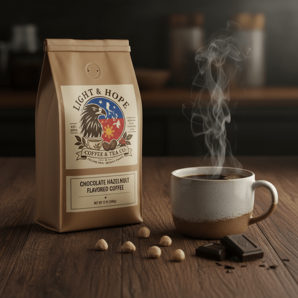 Chocolate Hazelnut Flavored Coffee - Medium Roast - Coffee > Flavored | Light & Hope Coffee & Tea Co.