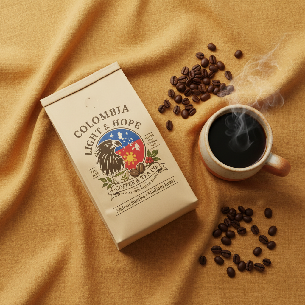 Light & Hope Coffee & Tea Co. Colombia Andean Sunrise coffee bag