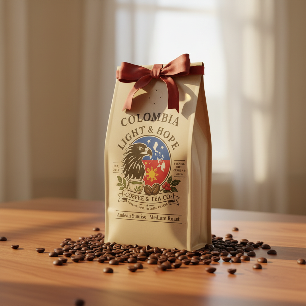 Light & Hope Coffee & Tea Co. Colombia Andean Sunrise coffee bag