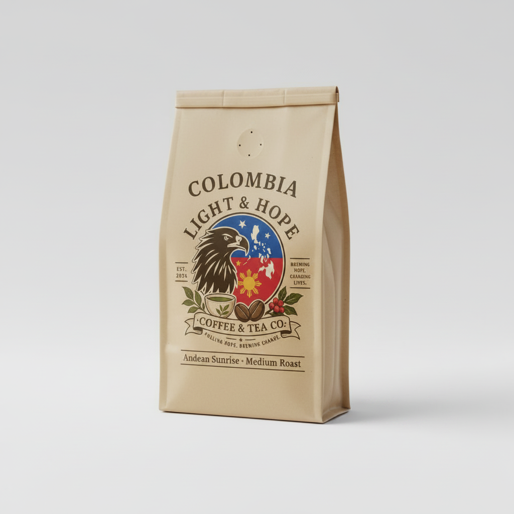 Light & Hope Coffee & Tea Co. Colombia Andean Sunrise coffee bag