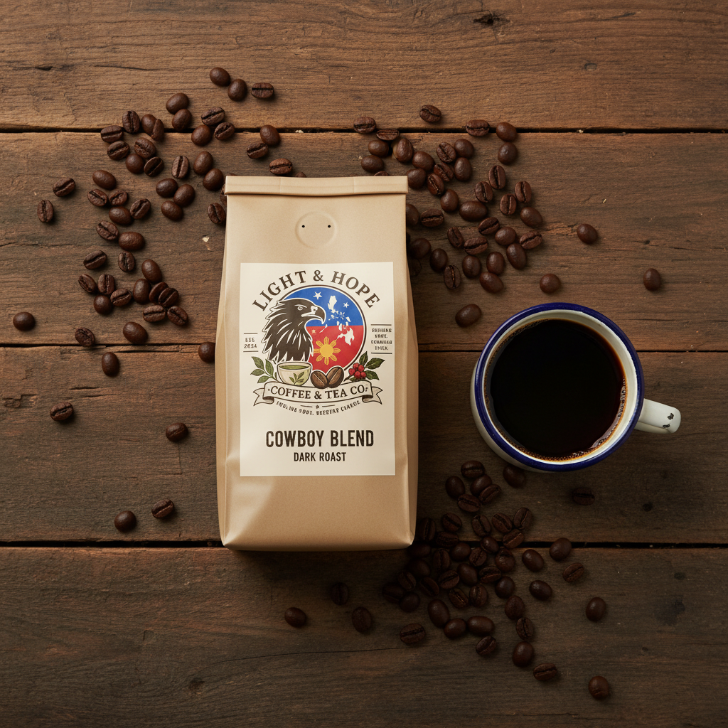 Light & Hope Coffee & Tea Co. Cowboy Blend coffee bag