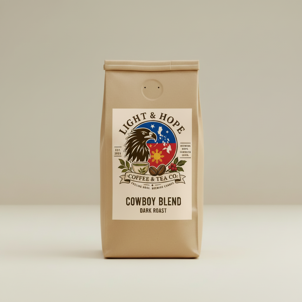 Light & Hope Coffee & Tea Co. Cowboy Blend coffee bag
