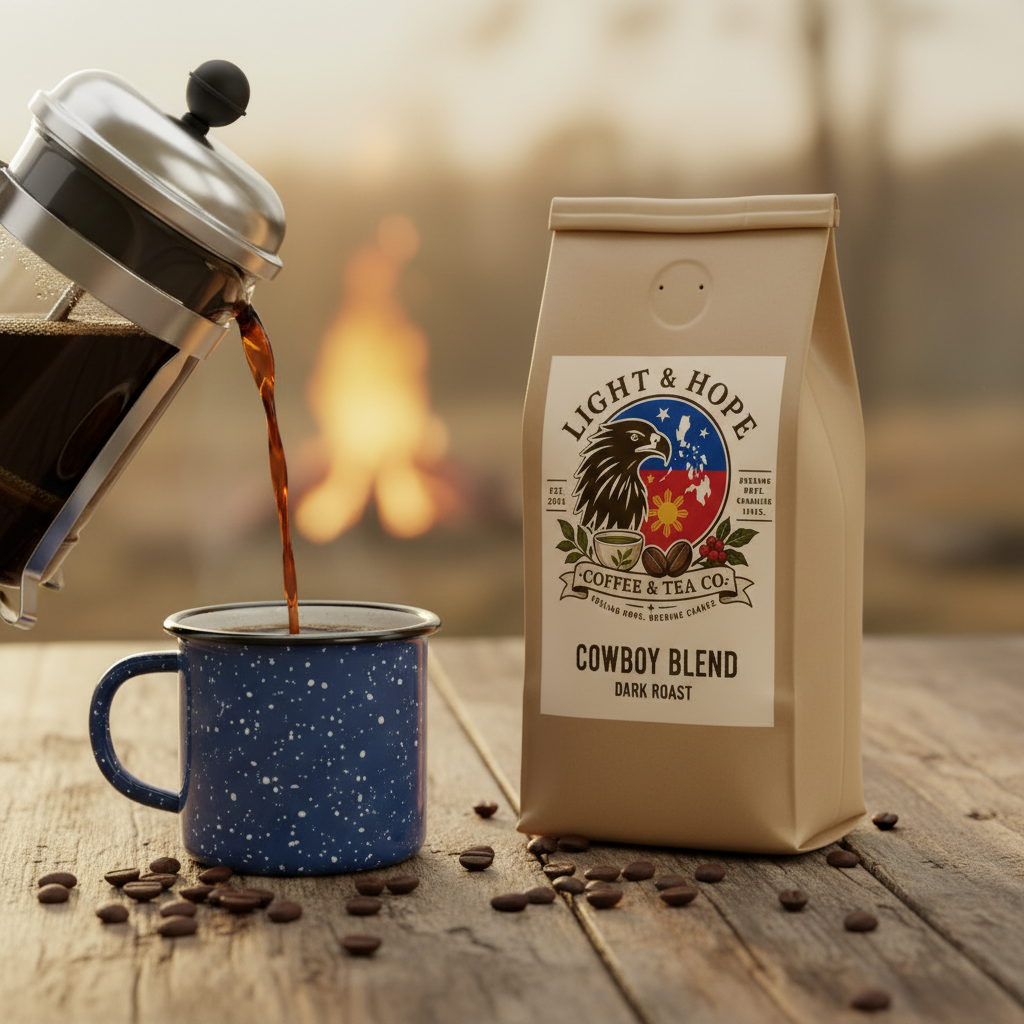 Light & Hope Coffee & Tea Co. Cowboy Blend coffee bag