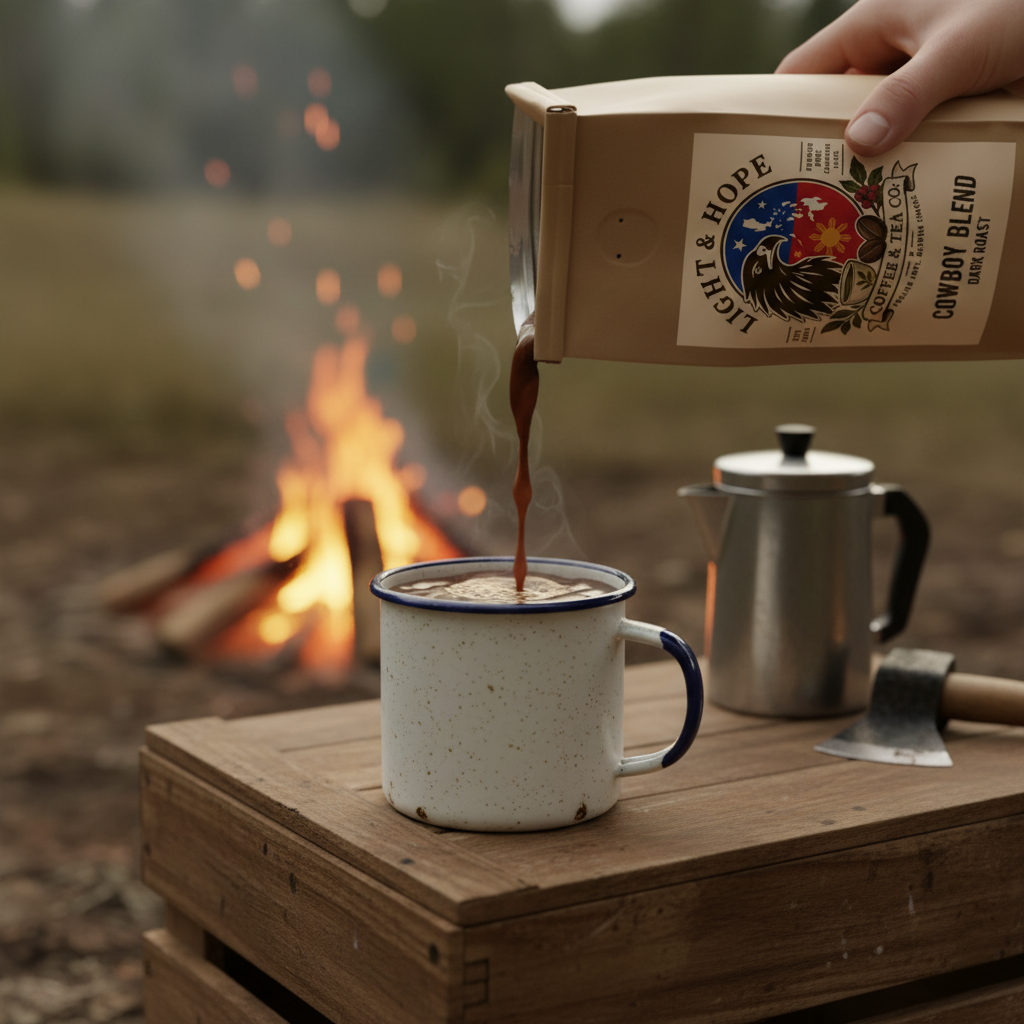 Light & Hope Coffee & Tea Co. Cowboy Blend coffee bag