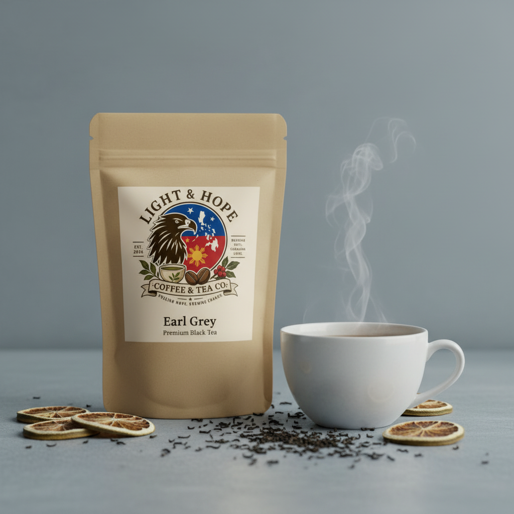 Light & Hope Coffee & Tea Co. Earl Grey Premium Black Tea pouch