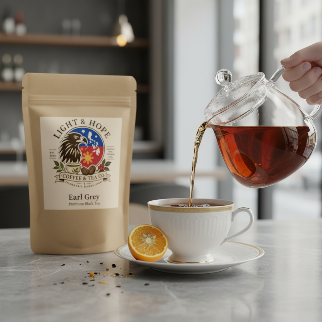Light & Hope Coffee & Tea Co. Earl Grey Premium Black Tea pouch