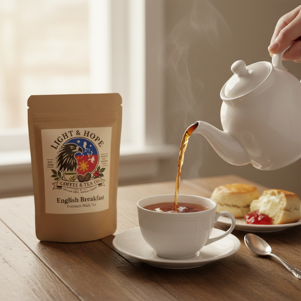 Light & Hope Coffee & Tea Co. English Breakfast Premium Black Tea pouch