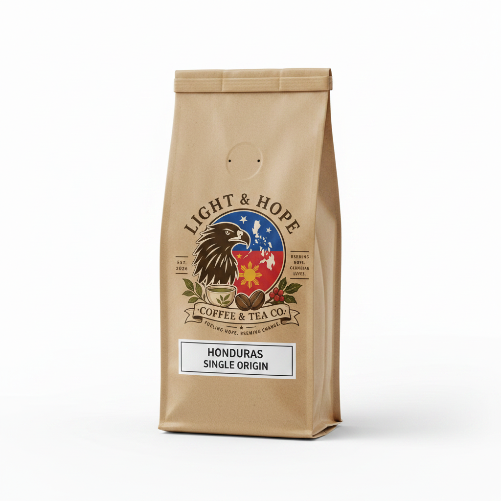 Honduras single origin medium-dark roast coffee bag — Light & Hope Coffee & Tea Co.