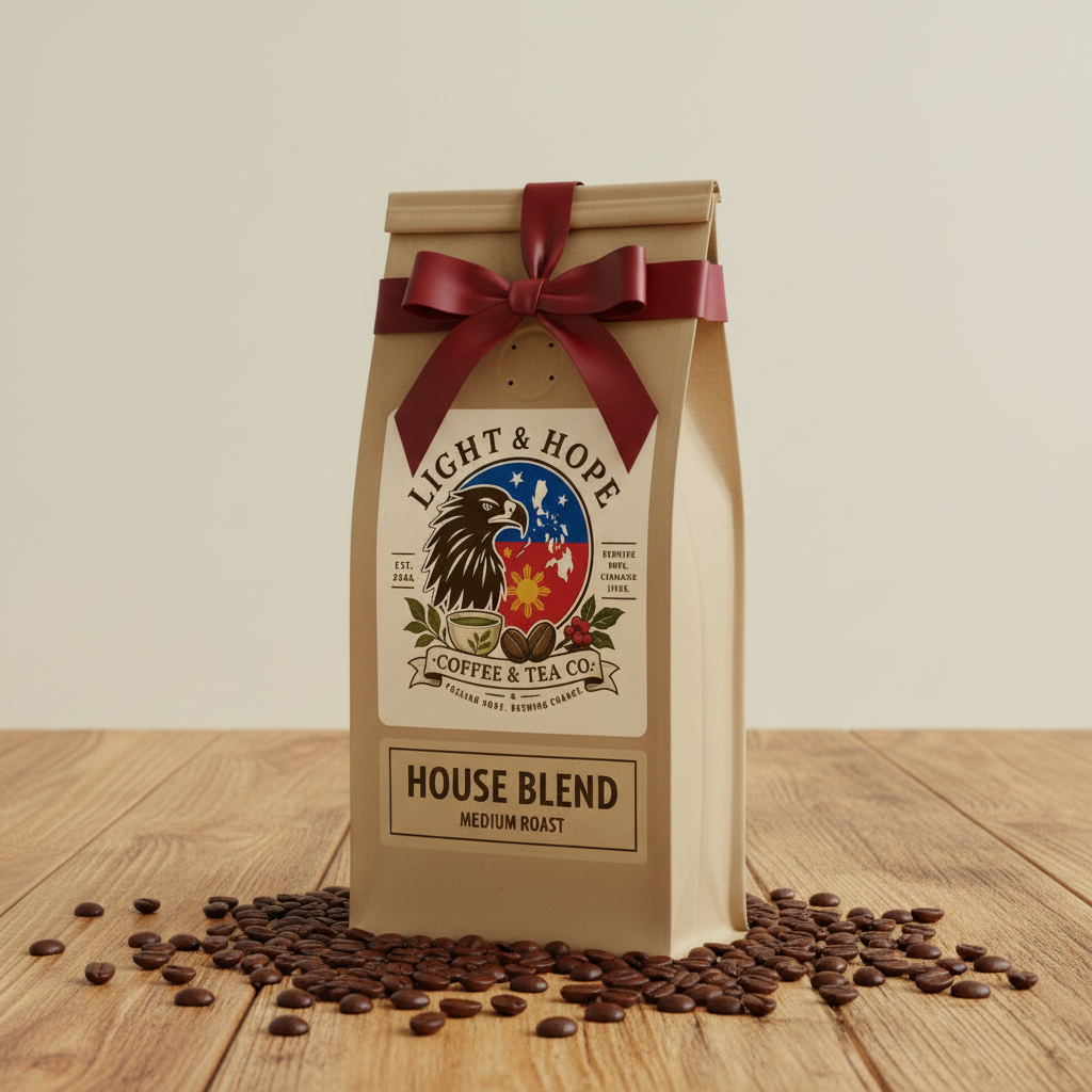 Light & Hope Coffee & Tea Co. House Blend coffee bag