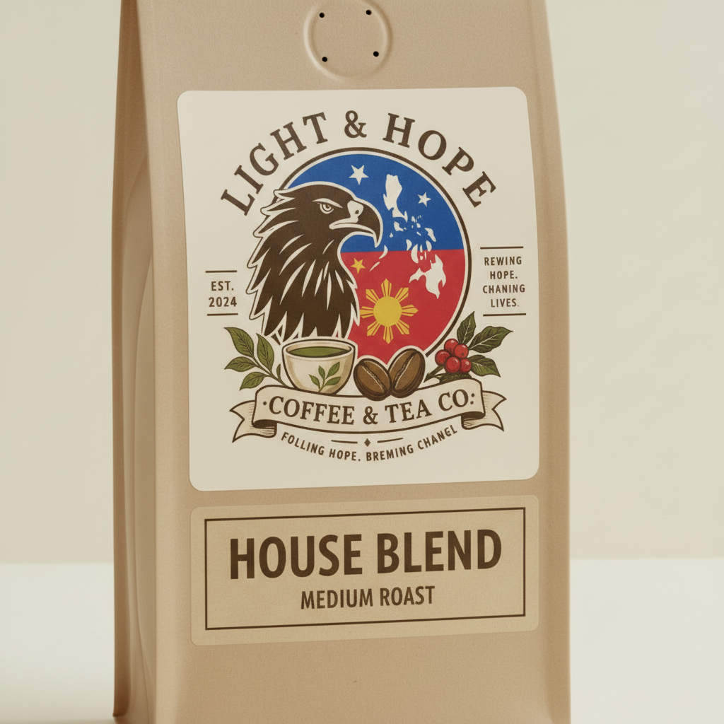 Light & Hope Coffee & Tea Co. House Blend coffee bag
