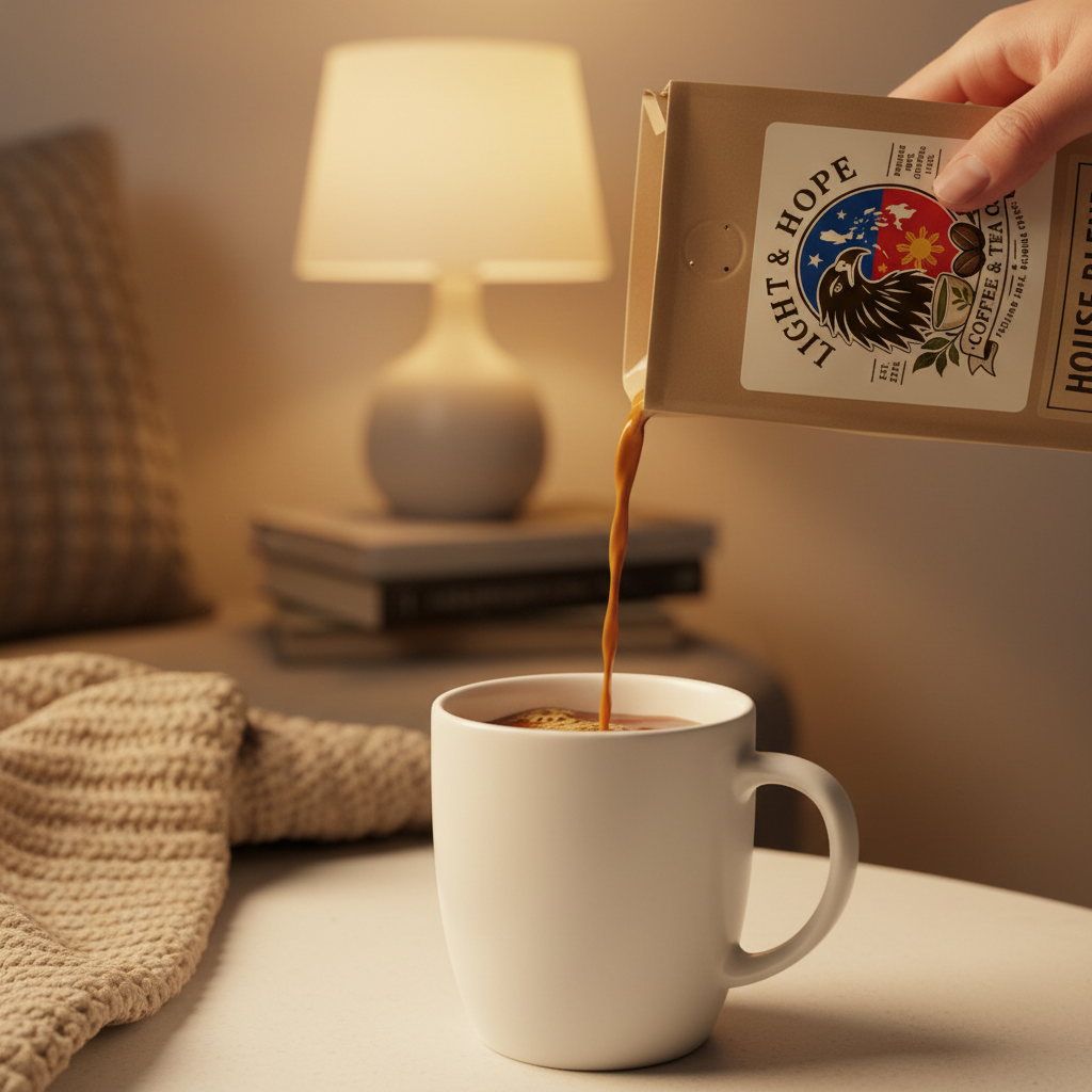 Light & Hope Coffee & Tea Co. House Blend coffee bag