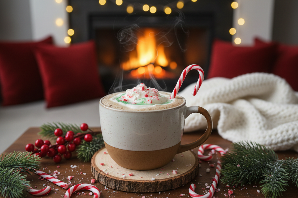 Candy Cane flavored coffee bag with Light & Hope Coffee & Tea Co.