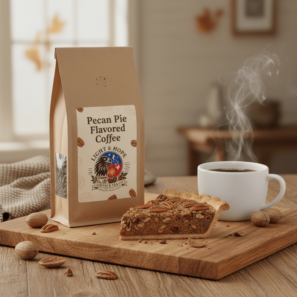 Pecan Pie Flavored Coffee - Medium Roast - Coffee > Flavored | Light & Hope Coffee & Tea Co.