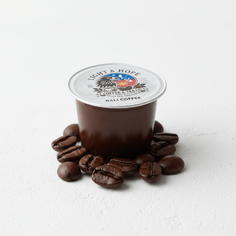 Bali, Single-Origin Coffee Pods – Medium-Dark Roast, 12 Pack - Coffee > Pods & Capsules | Light & Hope Coffee & Tea Co.