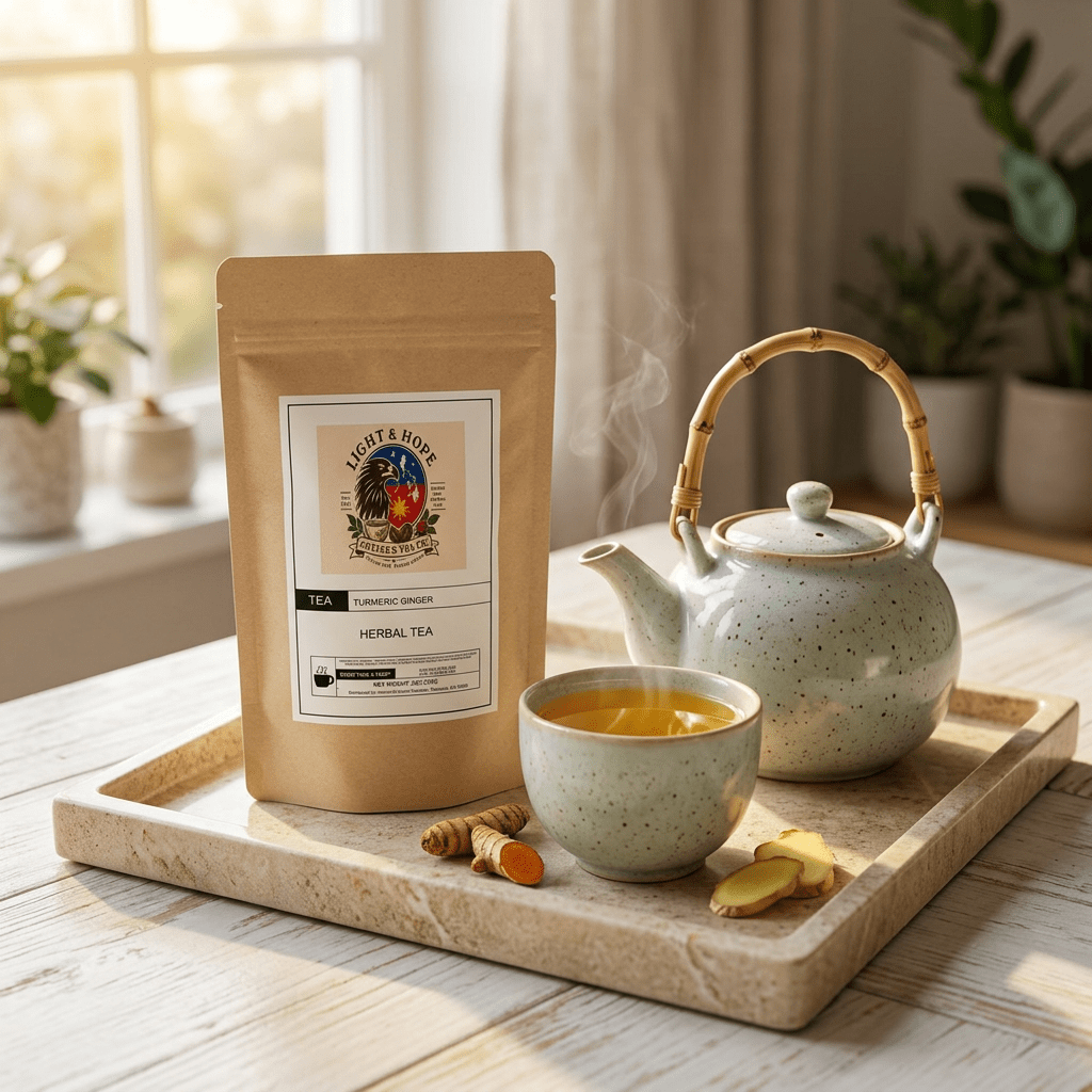 Turmeric Ginger Herbal Tea - Loose Leaf, 3 oz - Tea > Herbal Tea | Light & Hope Coffee