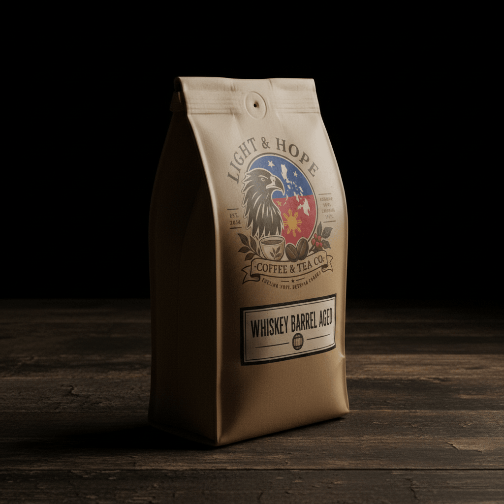 Whiskey Barrel Aged - Medium Roast Coffee - Coffee > Blends | Light & Hope Coffee & Tea Co.