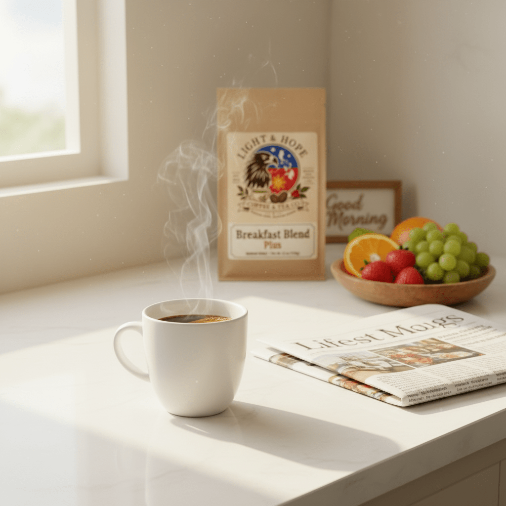 Breakfast Blend Plus - Medium-Dark Roast Coffee - Coffee > Blends | Light & Hope Coffee & Tea Co.