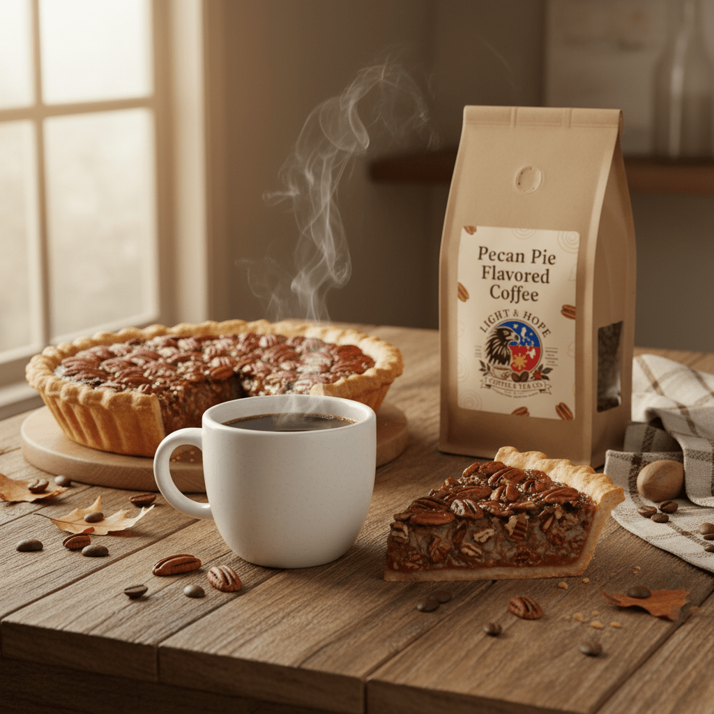 Pecan Pie Flavored Coffee - Medium Roast - Coffee > Flavored | Light & Hope Coffee & Tea Co.