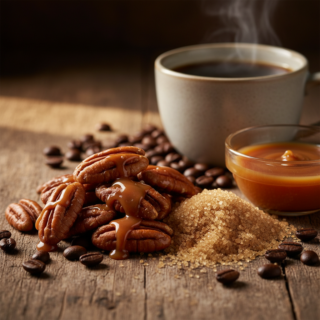 Pecan Pie flavored coffee bag with Light & Hope Coffee & Tea Co.