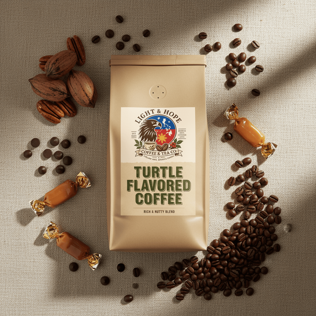 Turtle Flavored Coffee - Medium Roast - Coffee > Flavored | Light & Hope Coffee & Tea Co.